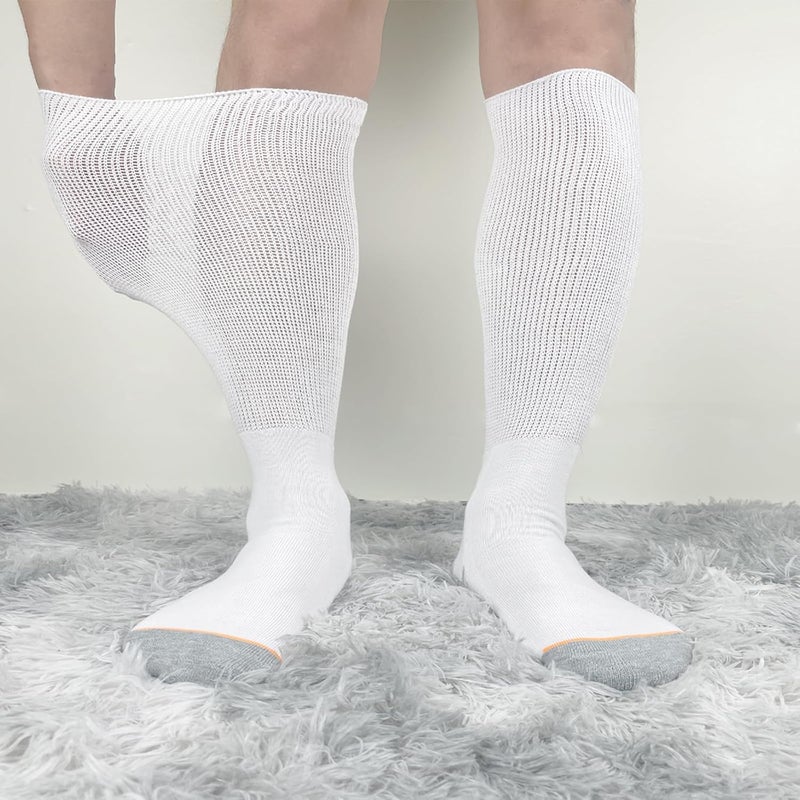 Ioryzek 2 Pairs Walking Boot Socks Liner air Cam Walker Cast Socks Fracture Boot Brace Breathable Surgical Orthopedics Socks for Men Women, White - Image 4